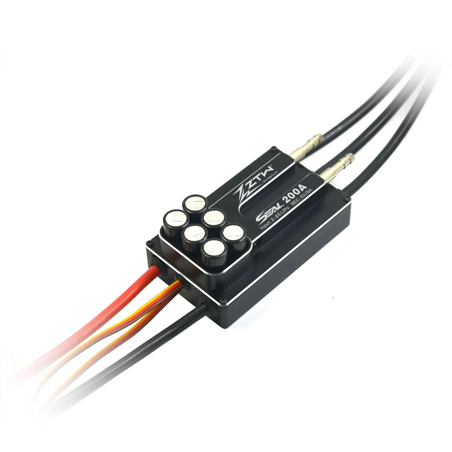 

ZTW Seal 200A Brushless ESC Waterproof All Metal Case Speed Controller for RC JET Boat Model