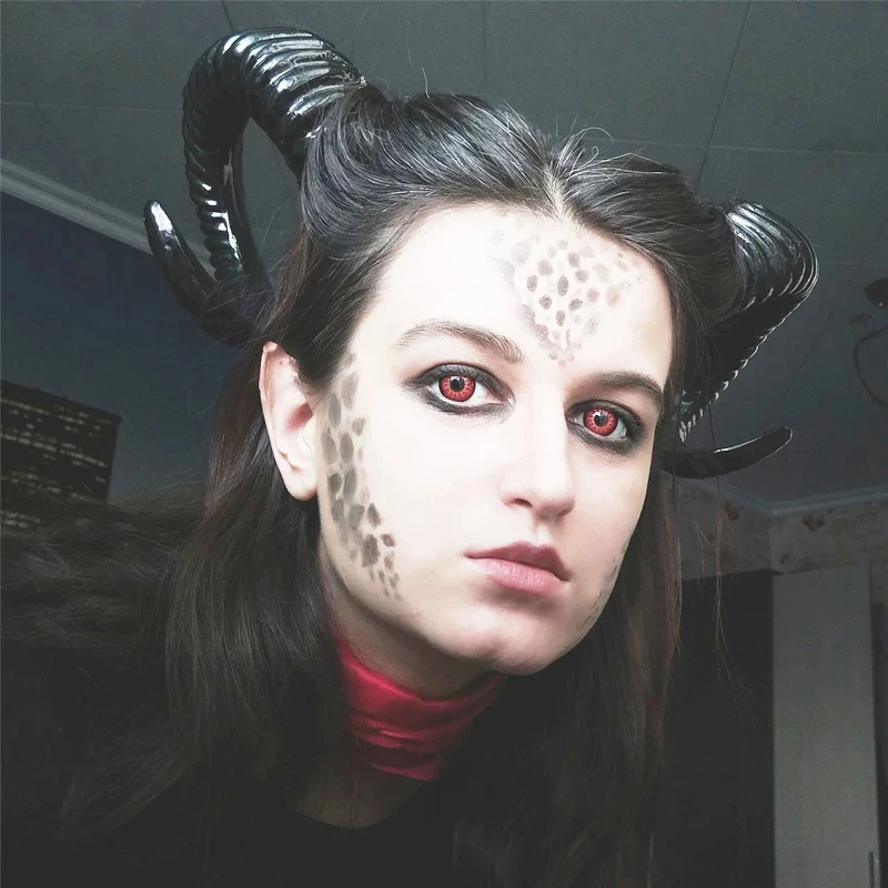 

Halloween Witch Sheep Horn Headband Cosplay Movie Ox Horn Demon Evil Queen Headwear Gothic Props Costume Headpiece