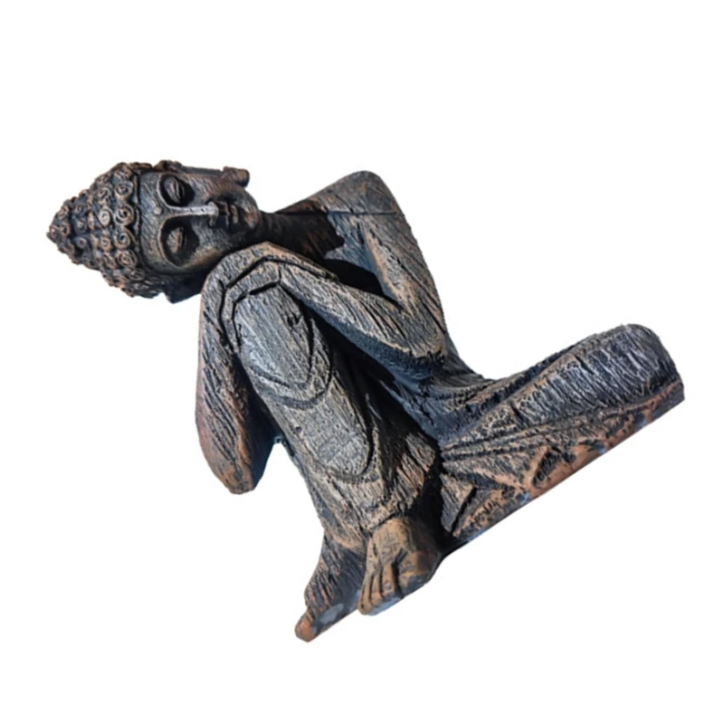 Винтажная статуя Будды для аквариума тонущая смола украшение аксессуар