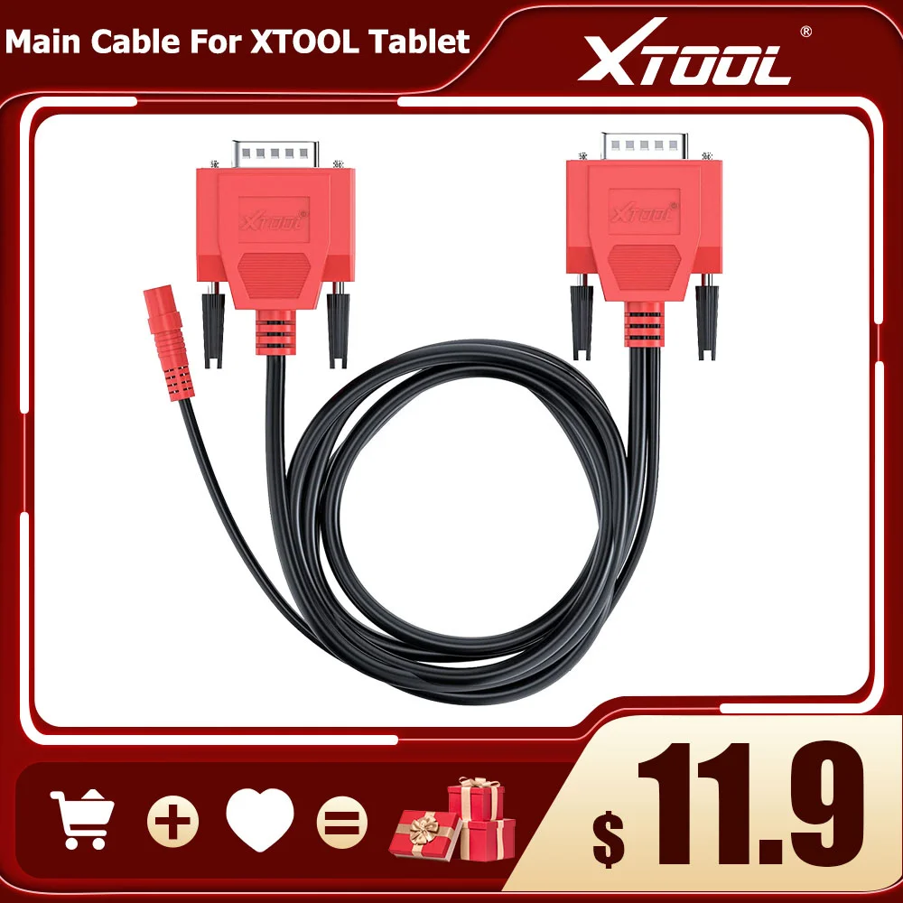 

XTOOL Car Diagnostic Cables For X100PRO2/PRO3 16pin OBDII Adapter Work With D7 D8 D9 IP616 IP608 IP819 IK618 X100PAD3 X100 MAX
