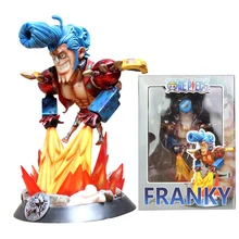 Anime 원피스 만화 Franky 액션 그림 21.5cm 모델 밀짚 모자 그룹 프랭키 룸 장식 어린이 선물