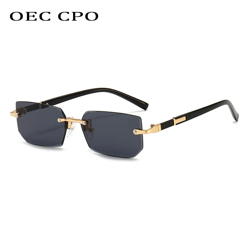 Солнцезащитные очки без оправы женские небольшие Модные прямоугольные