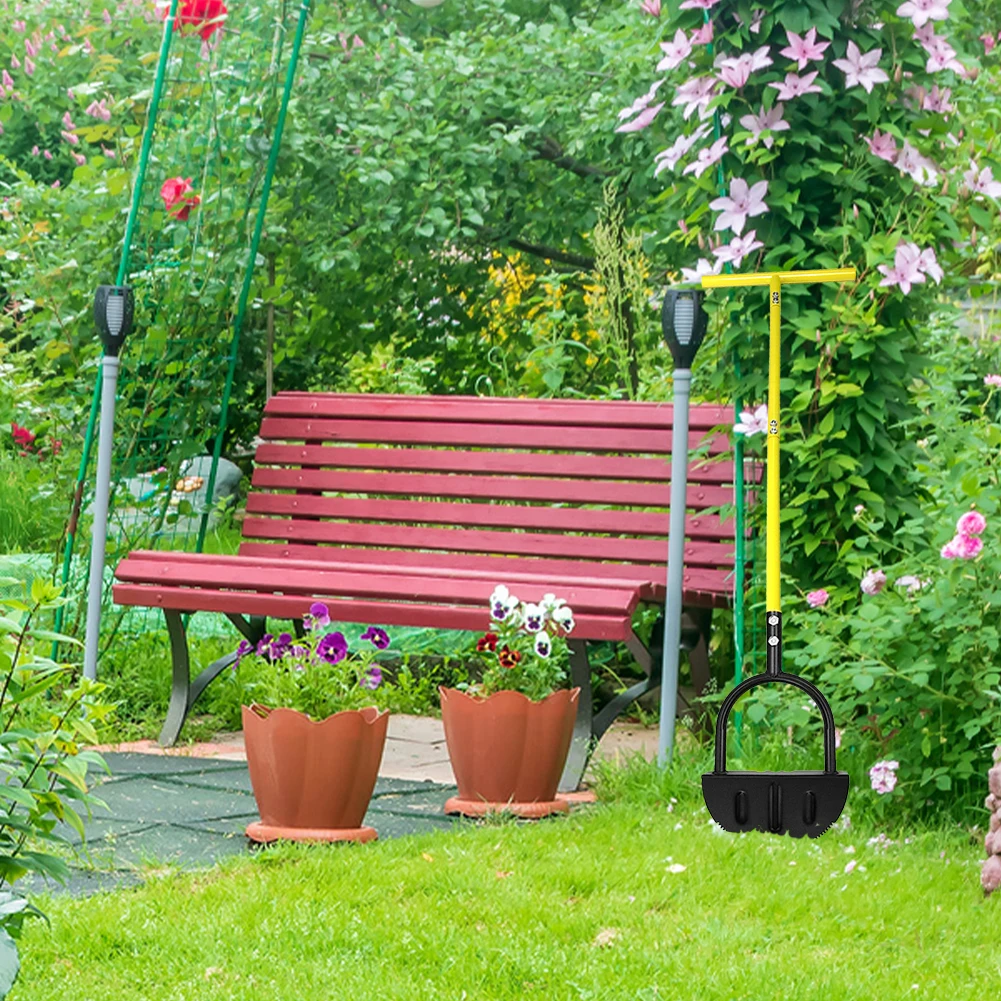 Половинная Садовая Лопата Из Нержавеющей Стали С Зубцами И Т-образной Ручкой