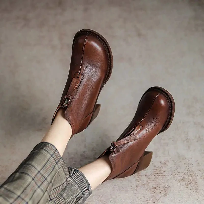 

Woman Ankle Boots Wedge Ladies Vintage Footwear Fashion Low Top Solid Office Dress 2022 The New Listing Products Winter Shoes