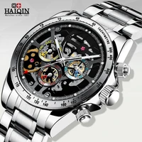 haiqin automatic watch for men mechanical wristwatches top luxury date stainless steel sports 10bar waterproof reloj hombre 2022