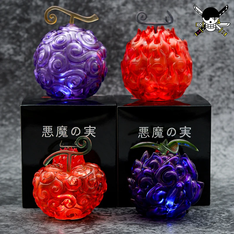 

Anime One Piece Gum-Gum Fruit Mera Mera No Mi Operation Yami Yami No Mi Luminous Demon Fruit Action Figures Model Ornaments Boys