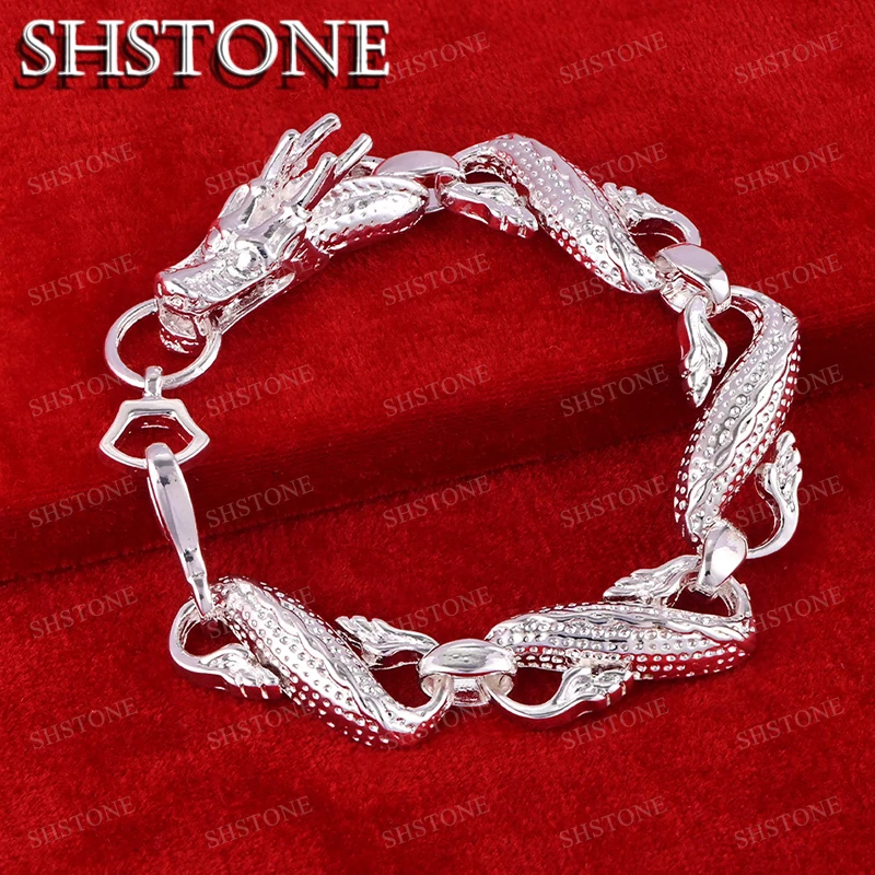 SHSTONE 18K золотистый браслет с драконом для женщин и мужчин модные очаровательные