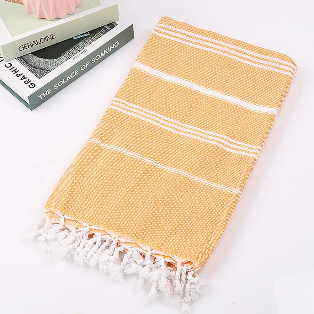 

Striped Tassel Sauna Spa Bath Towel For Home 100x180CM Travel Turkish Large Beach Twoel Turkey Sunscreen Swimming Shawl