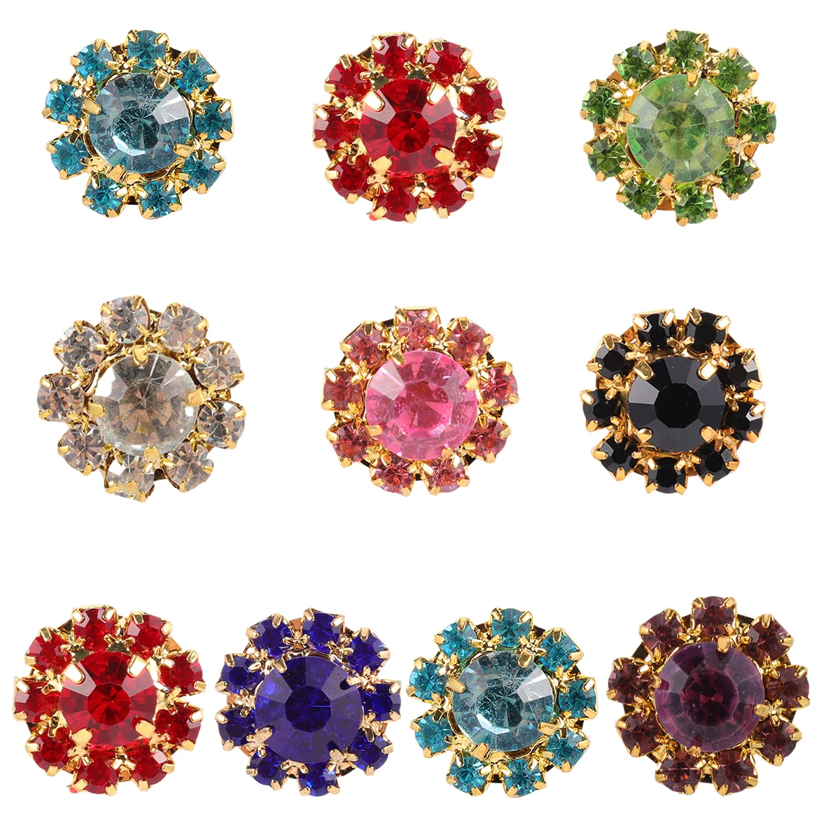 

Buttonsbutton Crafts Rhinestone Clothes Sewingrhinestones Crystal Flowers Fake Embellishmentsmetal Crafting Embellishment Or