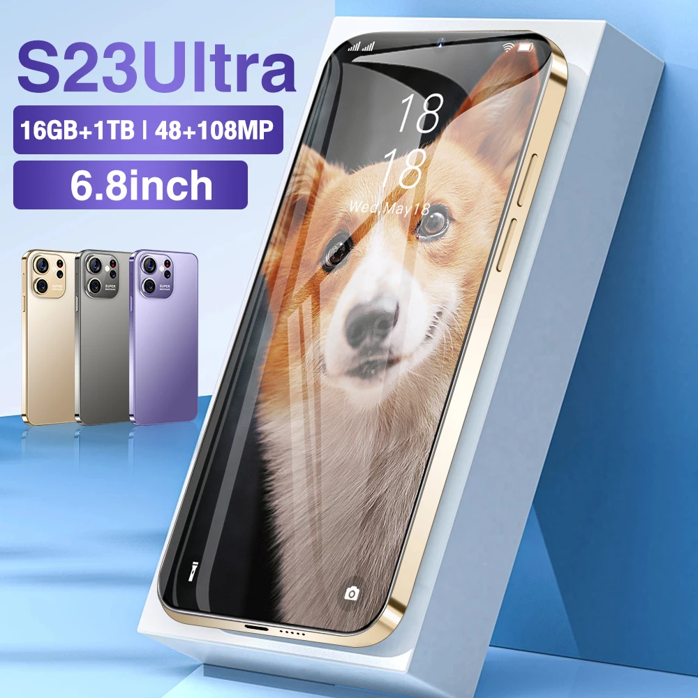 

Brand New S23 Ultra Smartphone Original 6.8 Inch Full Screen Face Unlock 16GB+1TB Mobile Phones Global Version 4G 5G Cellphone