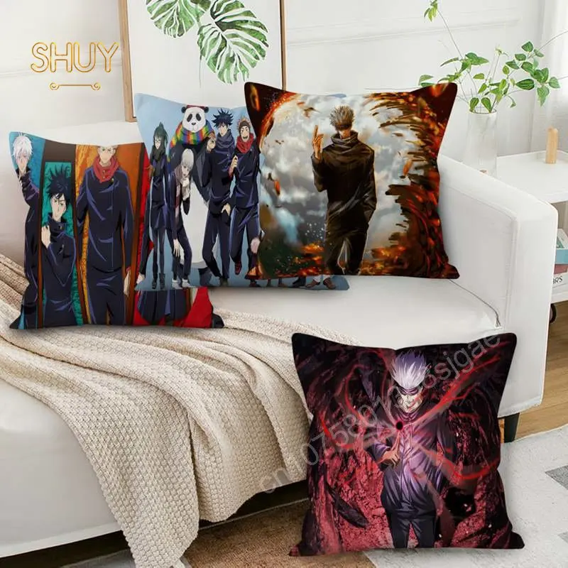 

Jujutsu Kaisen Pillow Case Sofa Square Cushion Covers Home Living Room Decoration Office Car Bed Waist Throw Pillows Birth Gifts