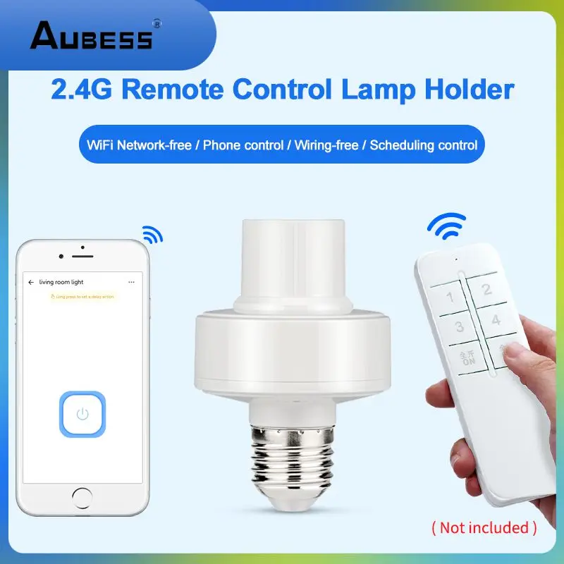 

2.4g Light Bulb Holder Wireless E27 Lamp Holder Remote Control App Control Led Lamp Holder Base Smart Device Pc 1pc Ewelink