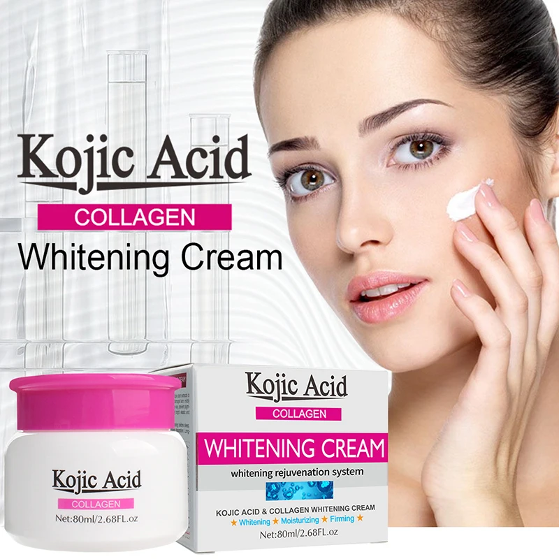 

Kojic Acid Whitening Face Cream Brighten Skin Milk Moisturizing Collagen Bleaching Serum Brightening For Facial Care 80ml