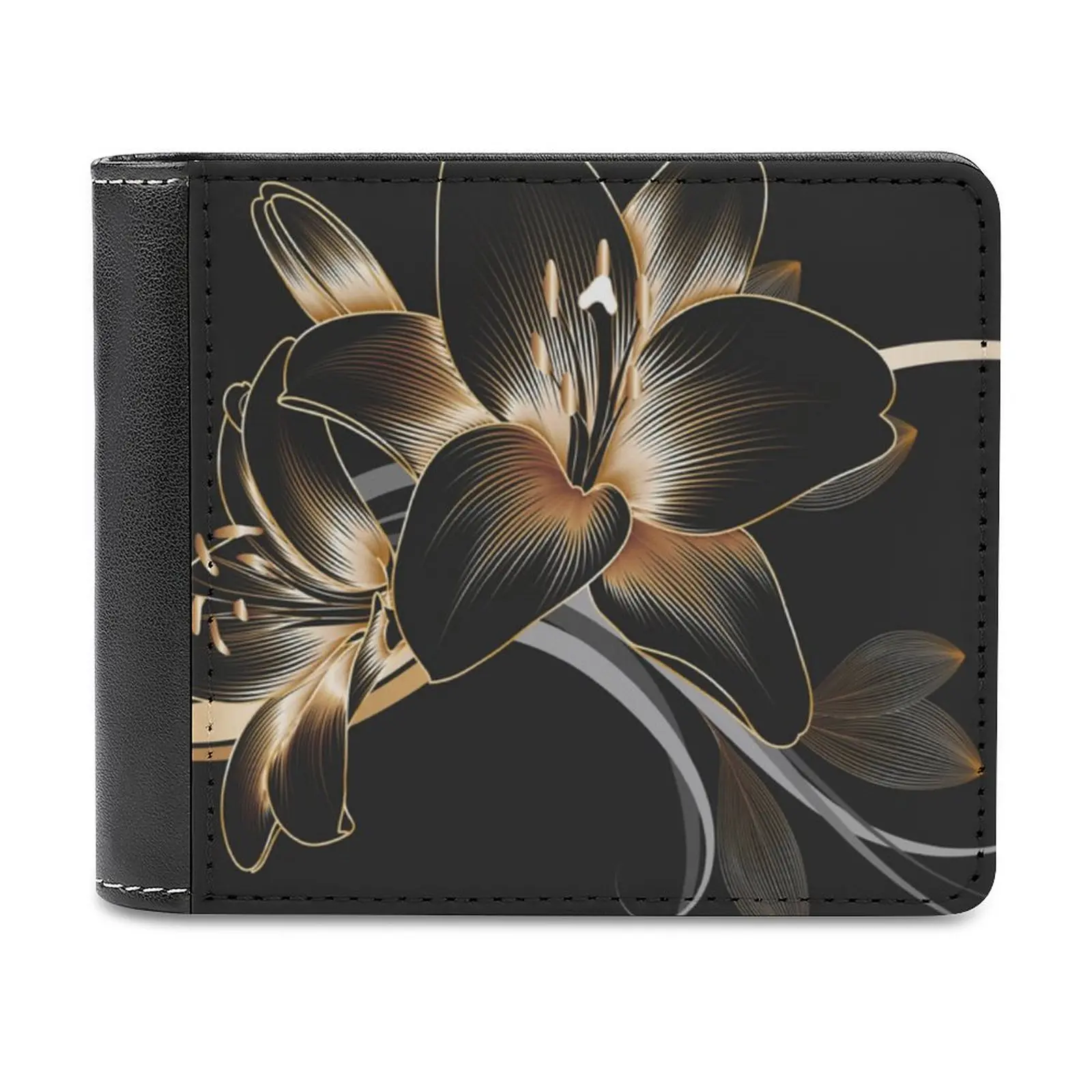 

Черный розовый с красивым черным фоном кожаный кошелек мужской тонкий кошелек женский кошелек сумка для денег Черная роза с