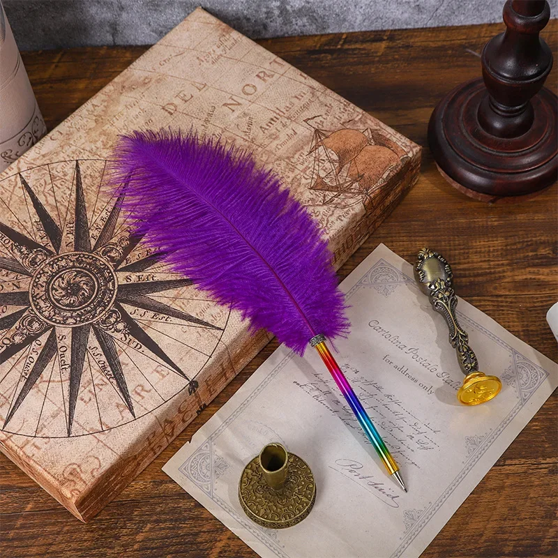 

Шариковая ручка в виде страусиного пера, 15 цветов