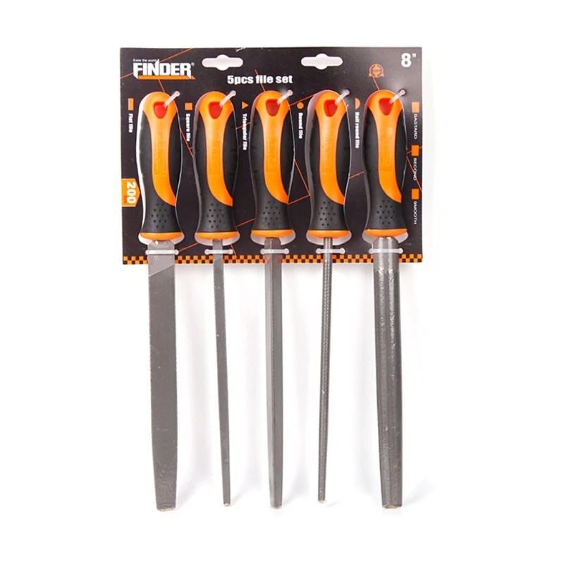 

Flat/Round/Square/Half Round Rasp Files Set 5 Pieces Medium-Toothed Metal Files Set Filing Metal/Wood/Leather M4YD