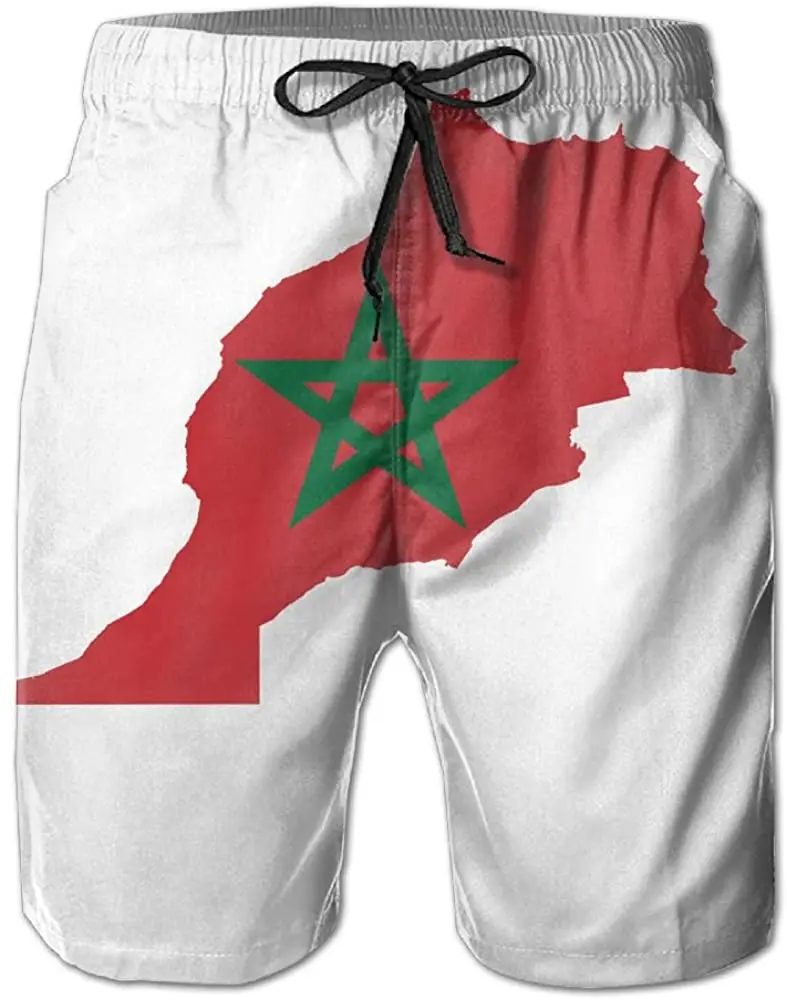 

Summer Shorts Men Morocco Flag Beach Shorts Breathable Boardshorts Sweatpants