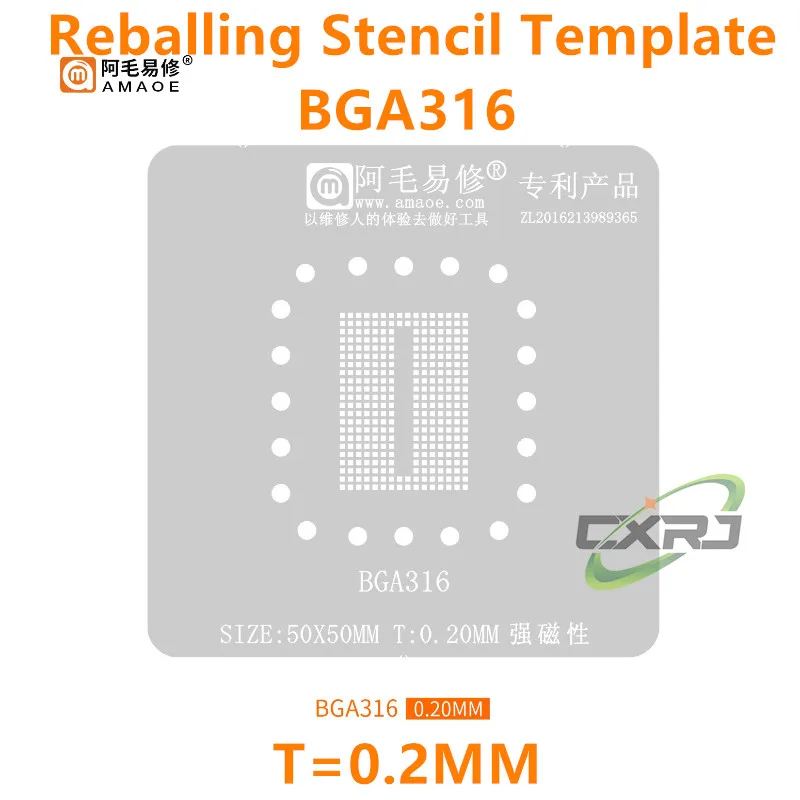 Фото Трафарет Amaoe для реболлинга BGA: шаблон для позиционирования чипов SSD NAND Flash Memory IC BGA132, BGA316, BGA152, паяльная пластина, сетка для припоя №1