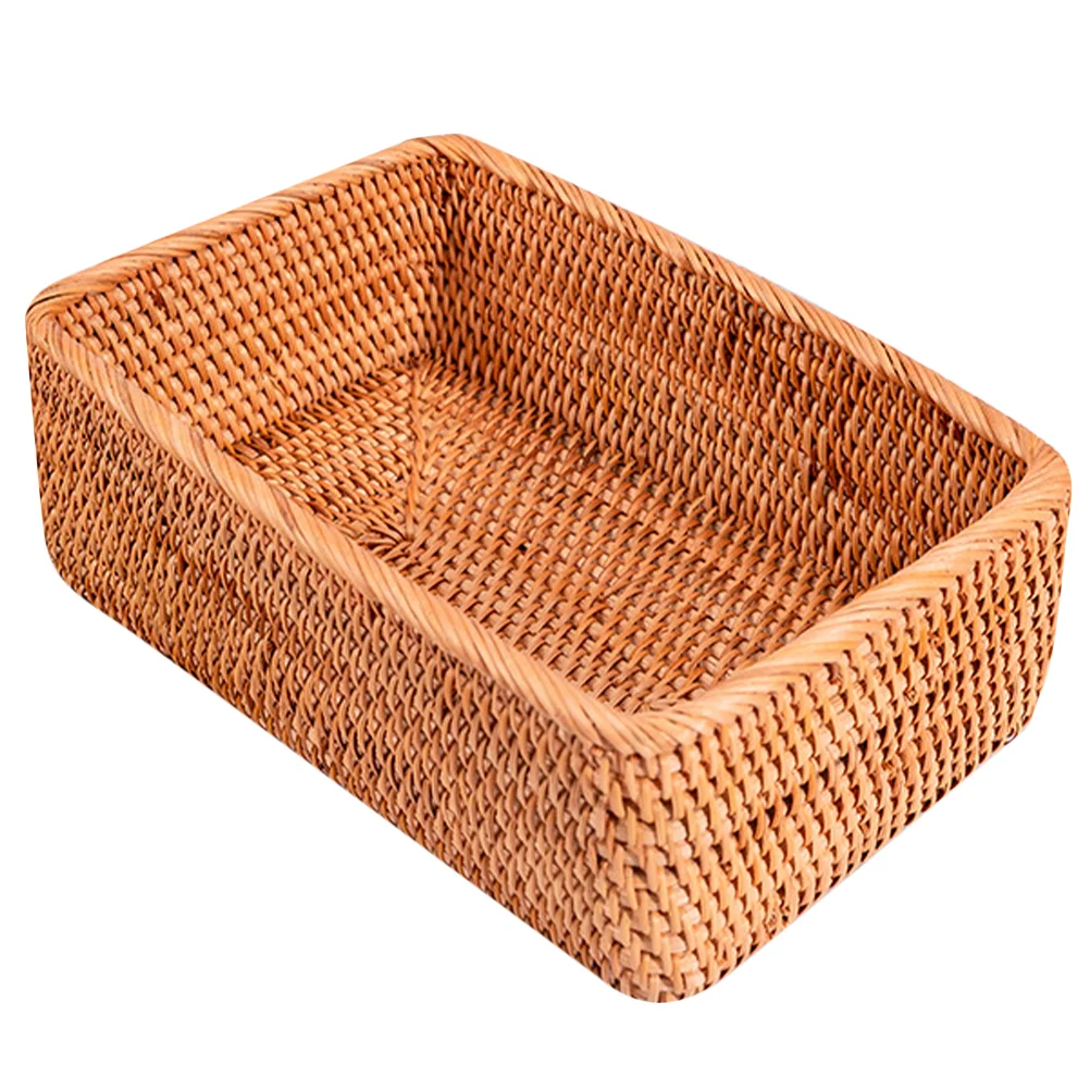 

Handwoven Rattan Desktop Basket Sundries Storage Basket Toys Snacks Container