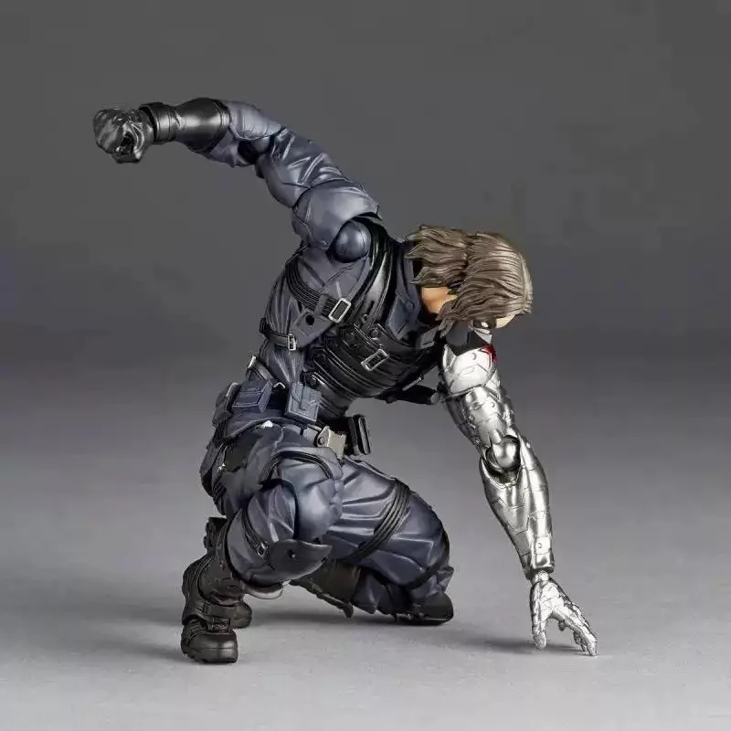 Фото Фигурка зимнего солдата Kaiyodo Revoltech AMAZING YAMAGUCHI Bucky Barnes Капитан Америка Фигурки Коллекционная модель игрушки №2