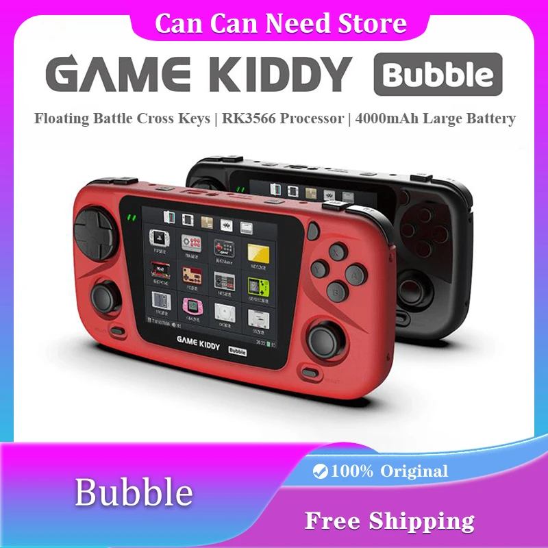 Игровой геймпад GKD Kiddy Bubble двойные джойстики 3 5 дюйма процессор RK3566 4000 мАч HDMI видео