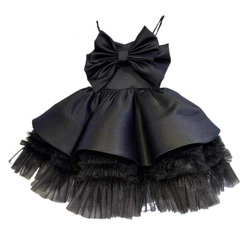 Однотонное элегантное платье на бретельках для девочек