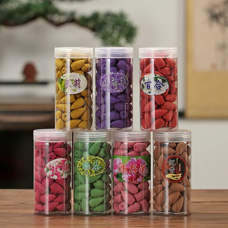 

80Pcs Bottle Package Flavor Can Choose Natural Smoke Backflow Incense Cones Hollow Cone Incense Sandalwood Tower Incense