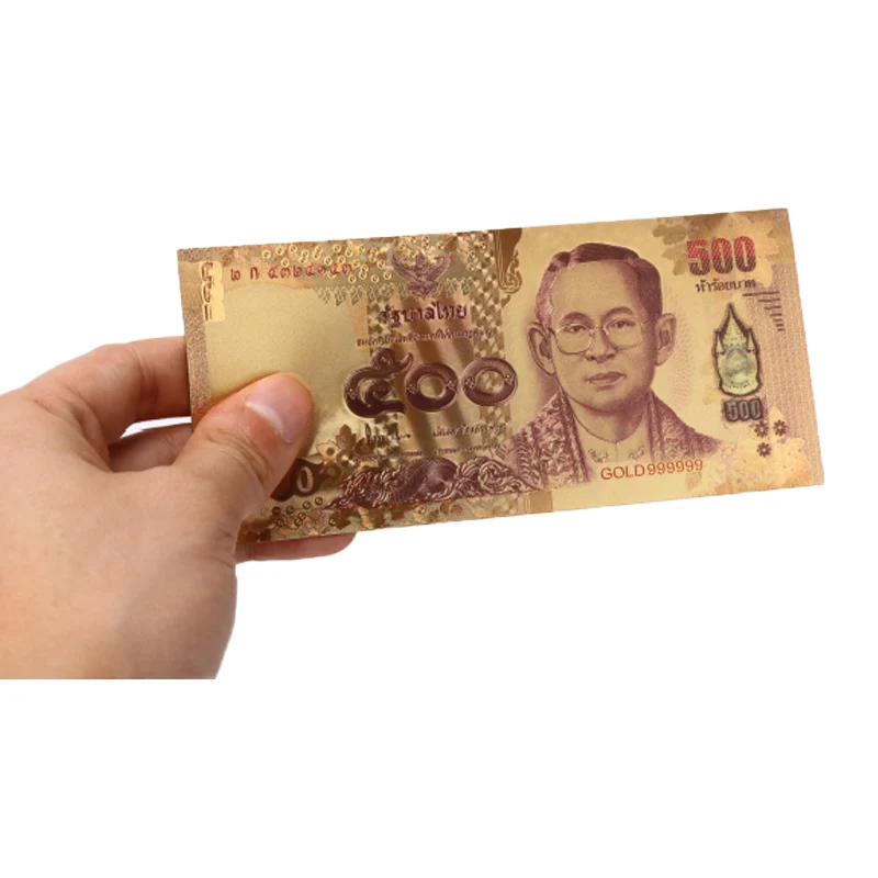 

Памятная монета из таиланда для банкнот 500 В 24-каратным золотом