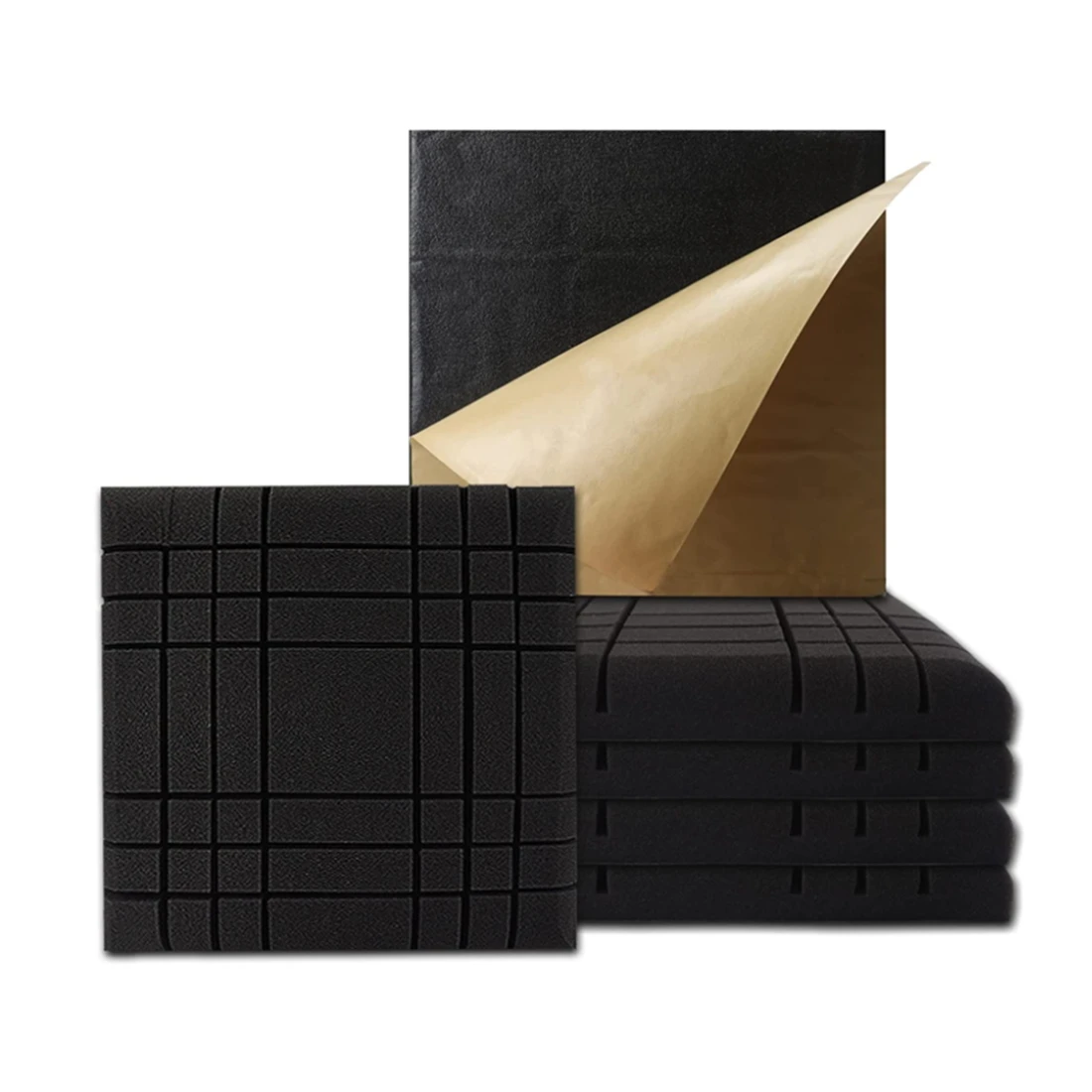 

6 Pack Acoustic Studio Absorption Foam PanelsGrid Sound Absorbing Foam Sound Absorber3D Decorative Wall Panels
