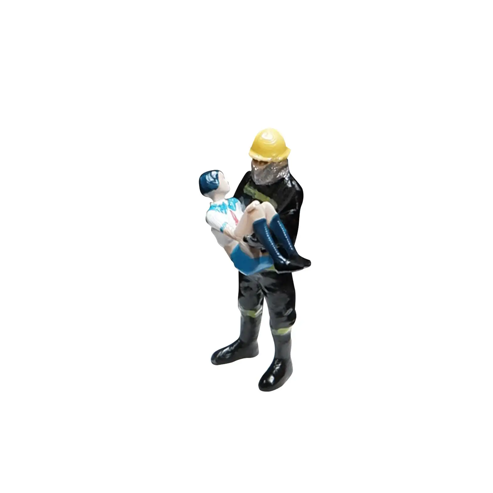 

3cm 1:64 Scale Model Character Model Fireman Action Figure for Game Indoor