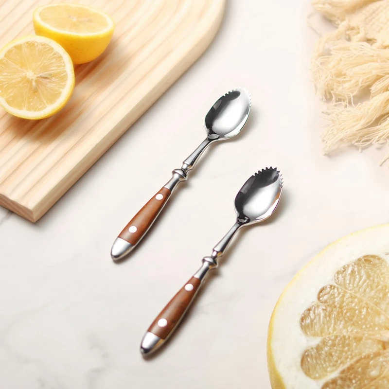 Детский набор из 4 зубчатых ложек для грейпфрута ложка фруктов нержавеющей стали