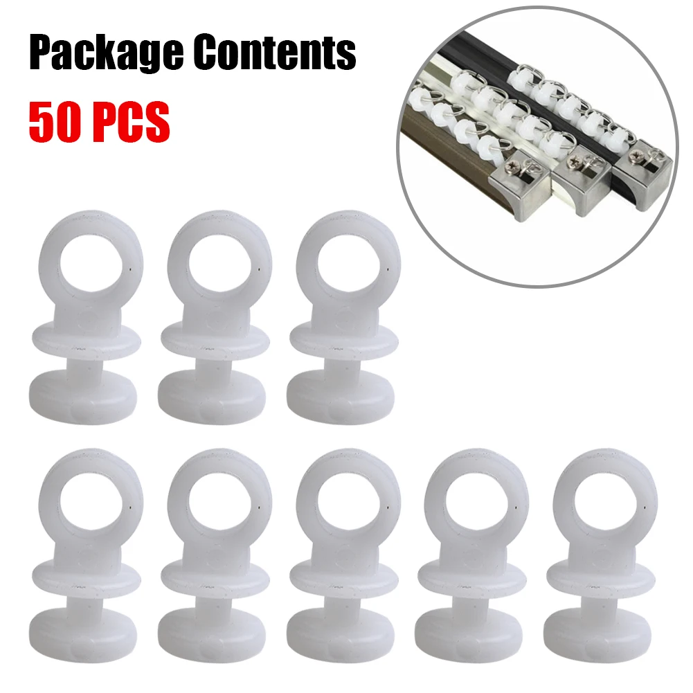 

50pcs Plastic-Curtain Track Hooks Organizer For Trunk Caravan Boat Car Replacement Accessories Runner Fit For Camper Truck