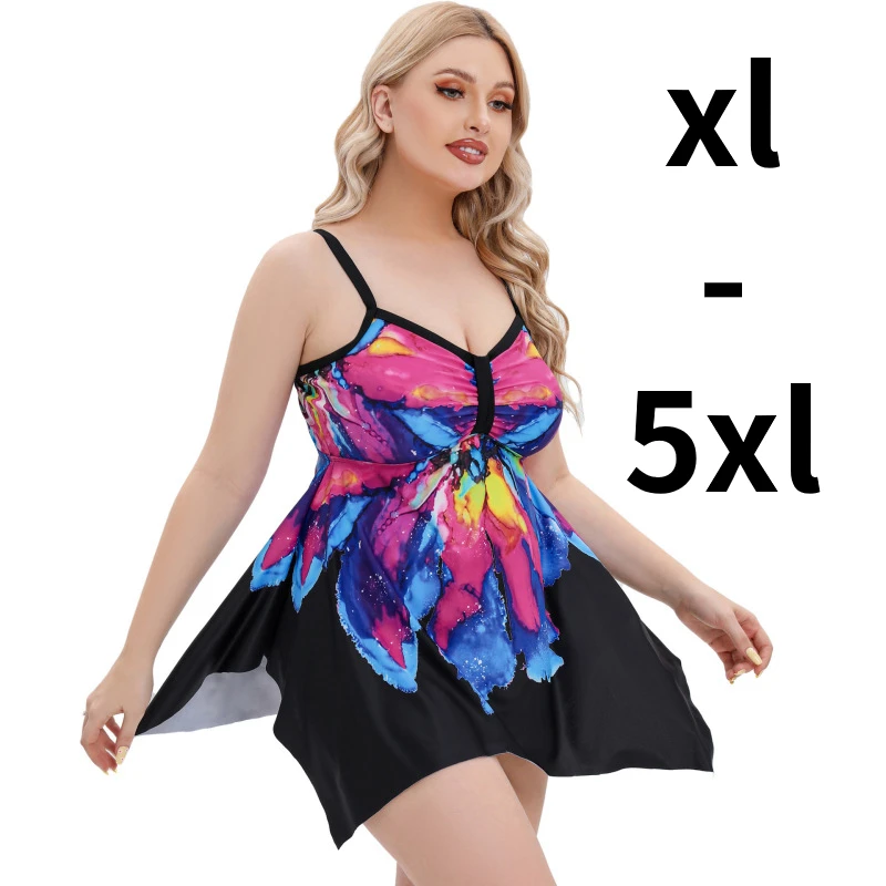 

Сексуальный купальник с цветочным принтом, бикини, пляжная одежда, женский купальник, бикини, большой купальник, раздельная юбка с принтом, одежда для плавания