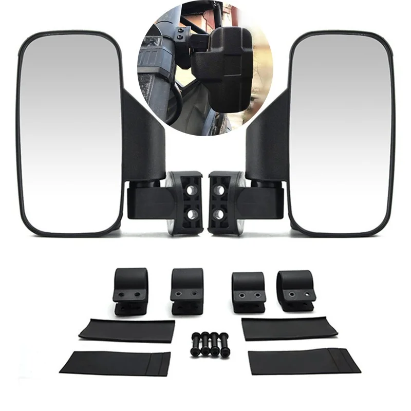 

Universal 1pair 1.5 2 inch Shockproof Rearview Mirror Side Rear View Mirror for UTV ATV Polaris General XP RZR Yamaha