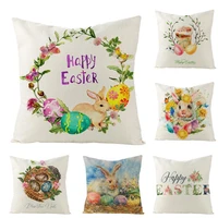 popular multi styles breathable decorative easter bunny printed pillow cover for party cushion case cushion case