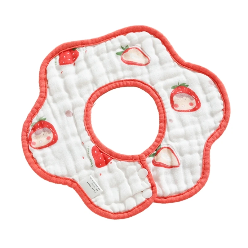 

Детские нагрудники для мальчиков и девочек, Воздухопроницаемый слюнявчик, хлопчатобумажный Слюнявчик с лепестковой каймой, слюнявчик для кормления младенцев с рисунком