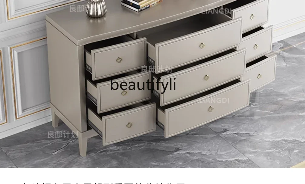 D06 Американский стиль шкаф с девятью ведрами из массива дерева современная кухня