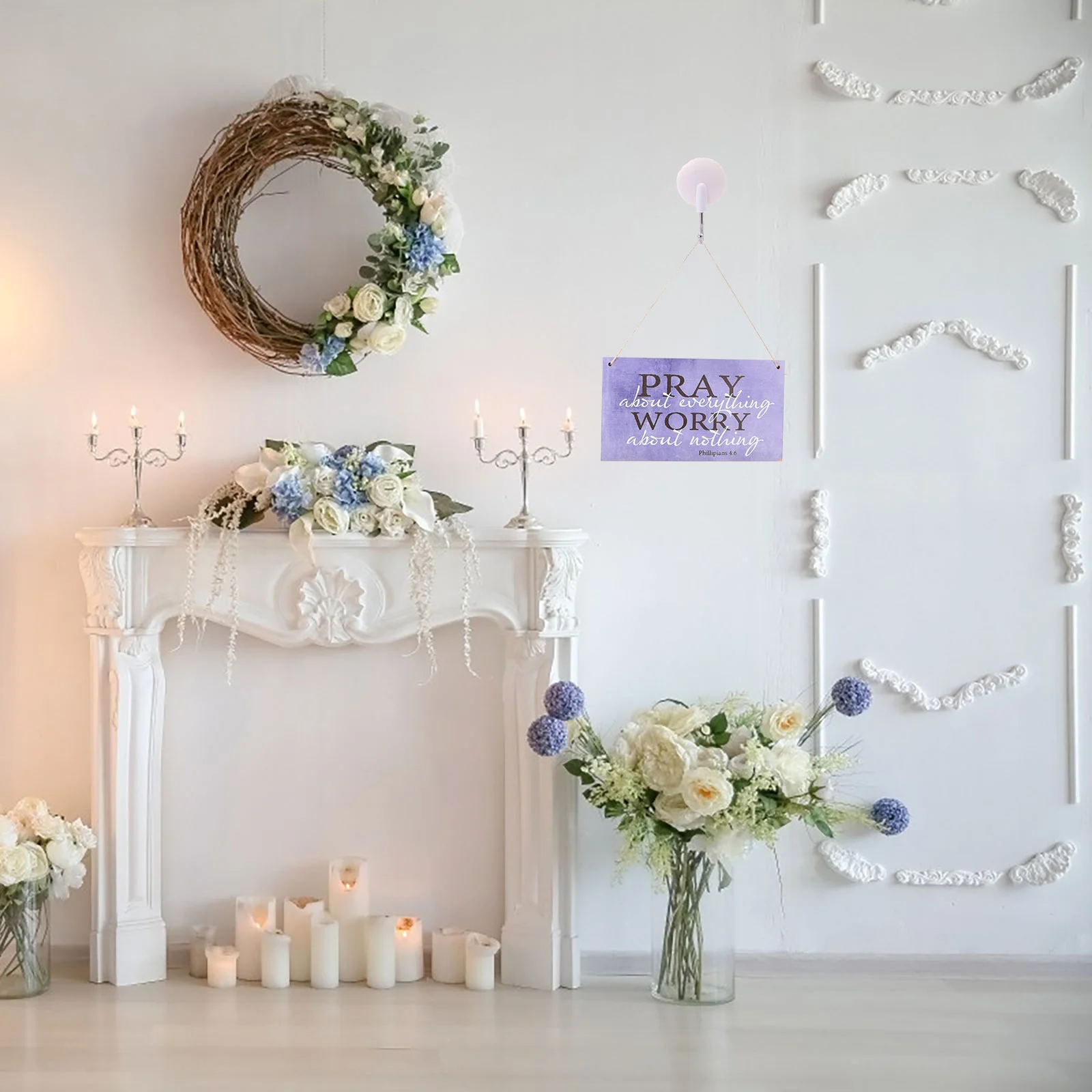 Креативная подвесная бирка деревянная декоративная фиолетовая настенная доска