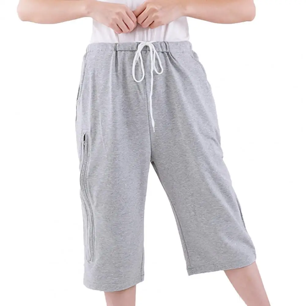 

Breathable Anti-deform Zipper Design Elderly Leggings for Daily Wear