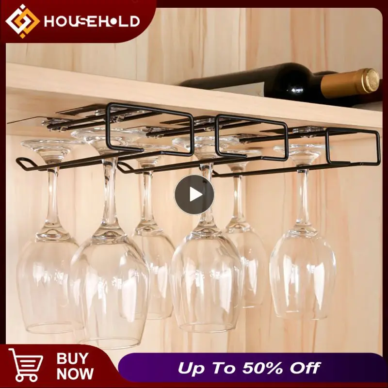 

1~10PCS Wine Rack Glass Holder Useful Iron High Quality Hanging Bar Hanger Shelf Stainless Steel Wine Glass Rack Stand Paper