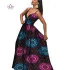 BRW африканские платья для женщин глубокий v-образный вырез без рукавов длинное вечернее сексуальное платье Bazin Riche Большие размеры африканская одежда 6XL WY799