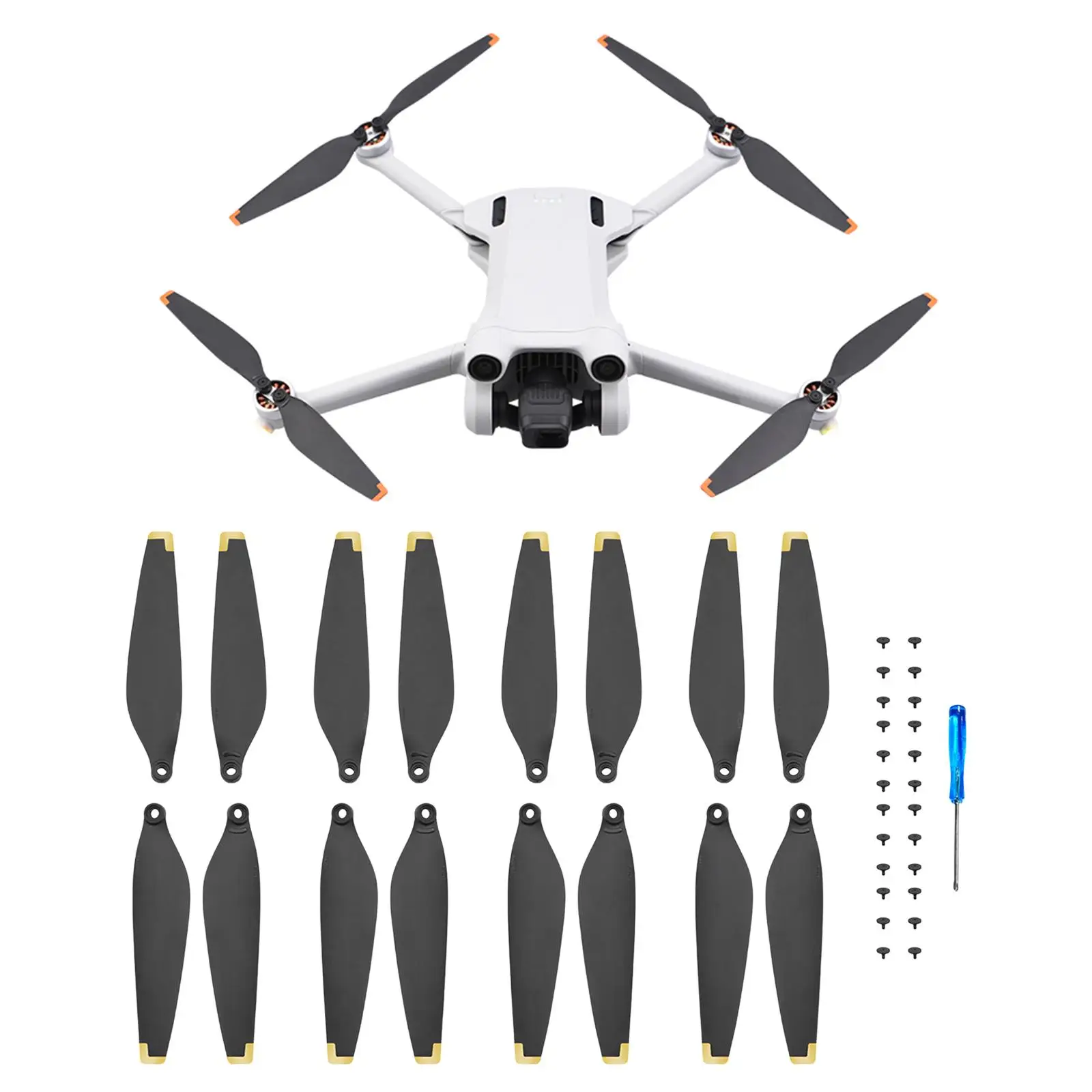

16Pcs Propellers Low Noise Quick Release Paddle Blades wings Lightweight Blades Props for DJI Mini 3 Pro Drone Accessory