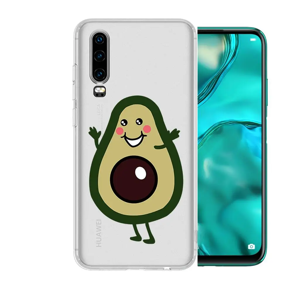 Модный авокадо аниме чехол для телефона Huawei p50 P40 P30 P20 P10 P9 P8 Lite E Pro Plus Etui оболочка