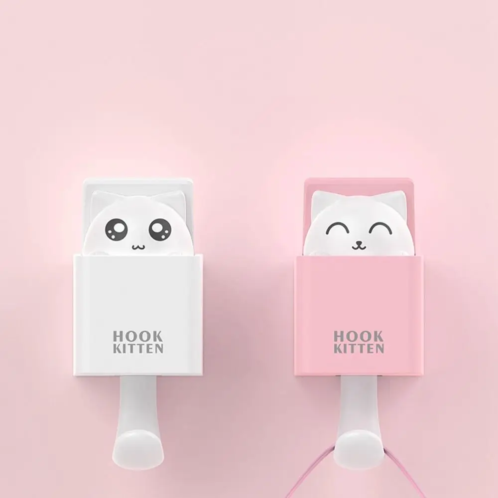

Plastic Key Holder Cat Wall Hook Cute Bathroom Accessories for Room Decoration for Bathroom Kitchen Umbrella Towel Hat