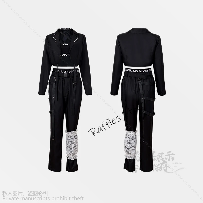 Аниме Shiraishi An Cosplay Costume Project Sekai Colorful Stage! Feat Черная куртка Парик Женский полный