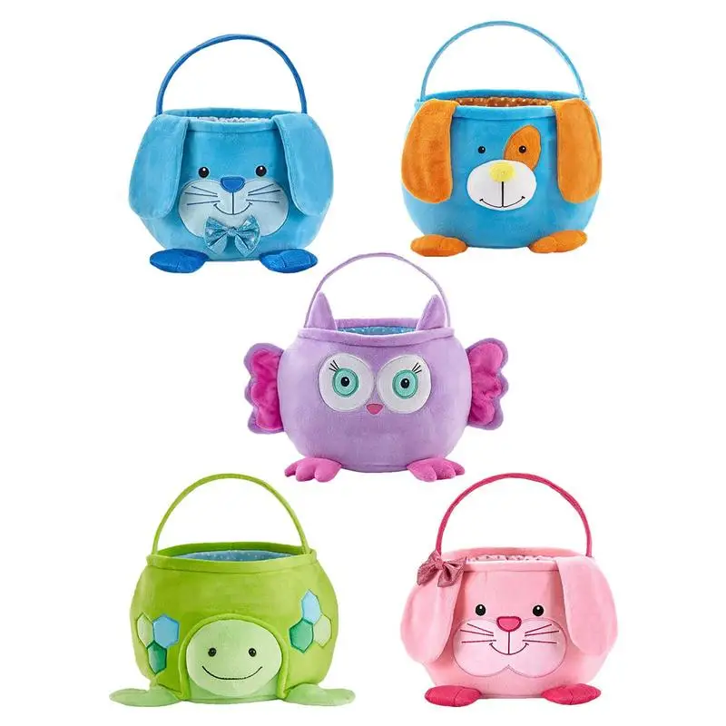 

Пасхальная корзина в виде кролика, милая корзина для пасхальных яиц для детей, подарочные пакеты для конфет, детская корзина-тоут для мальчи...