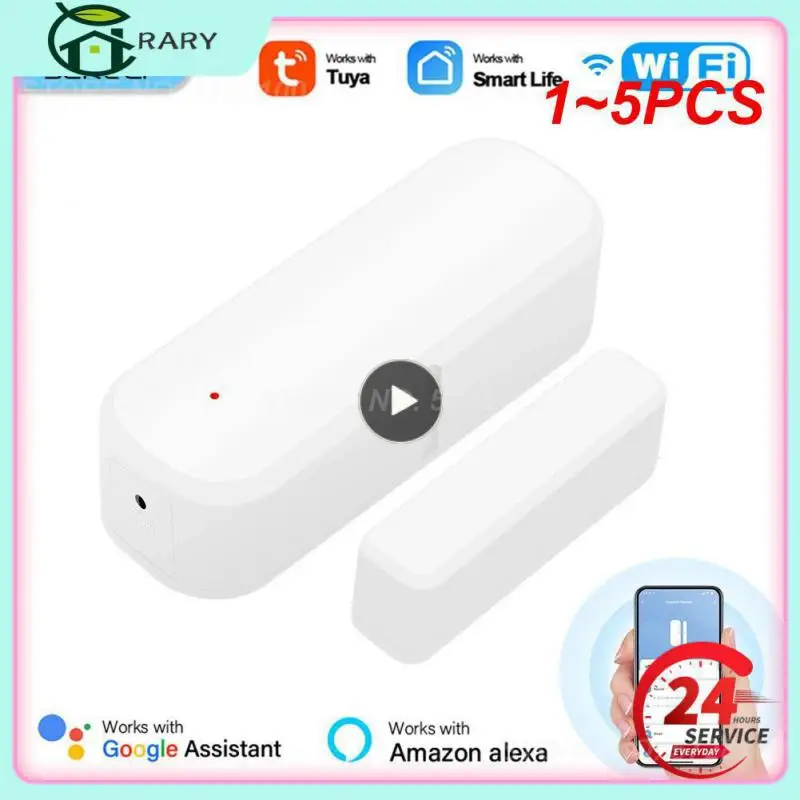 

1 ~ 5 шт. смарт-датчик Tuya с Wi-Fi для дверей и окон, магнитный детектор с открытым замком, приложение для умного дома, голосовое управление через Alexa Google Home Smart