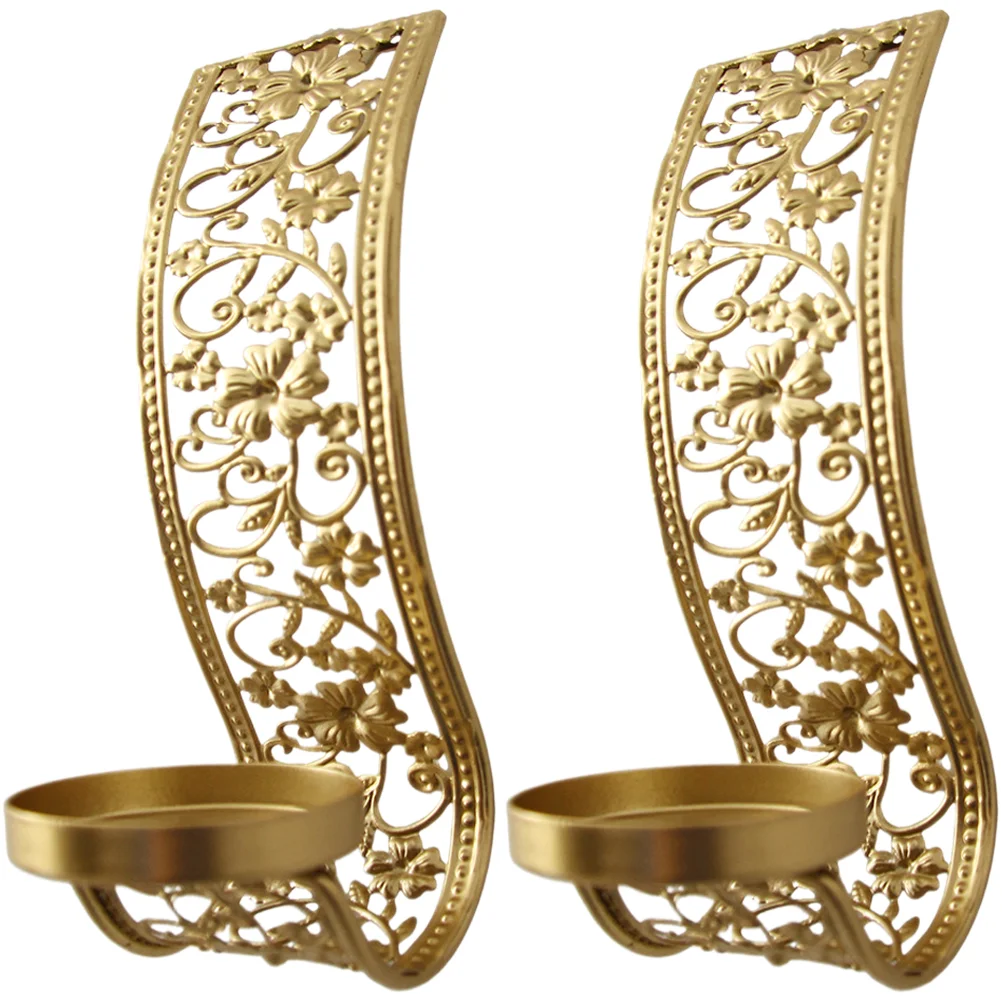 

Holder Wall Sconce Tealight Candlestick Hanging Stand Gold Sconces Sticks Holders Iron Metal Decorative Pillar Tray Mubarak Arab