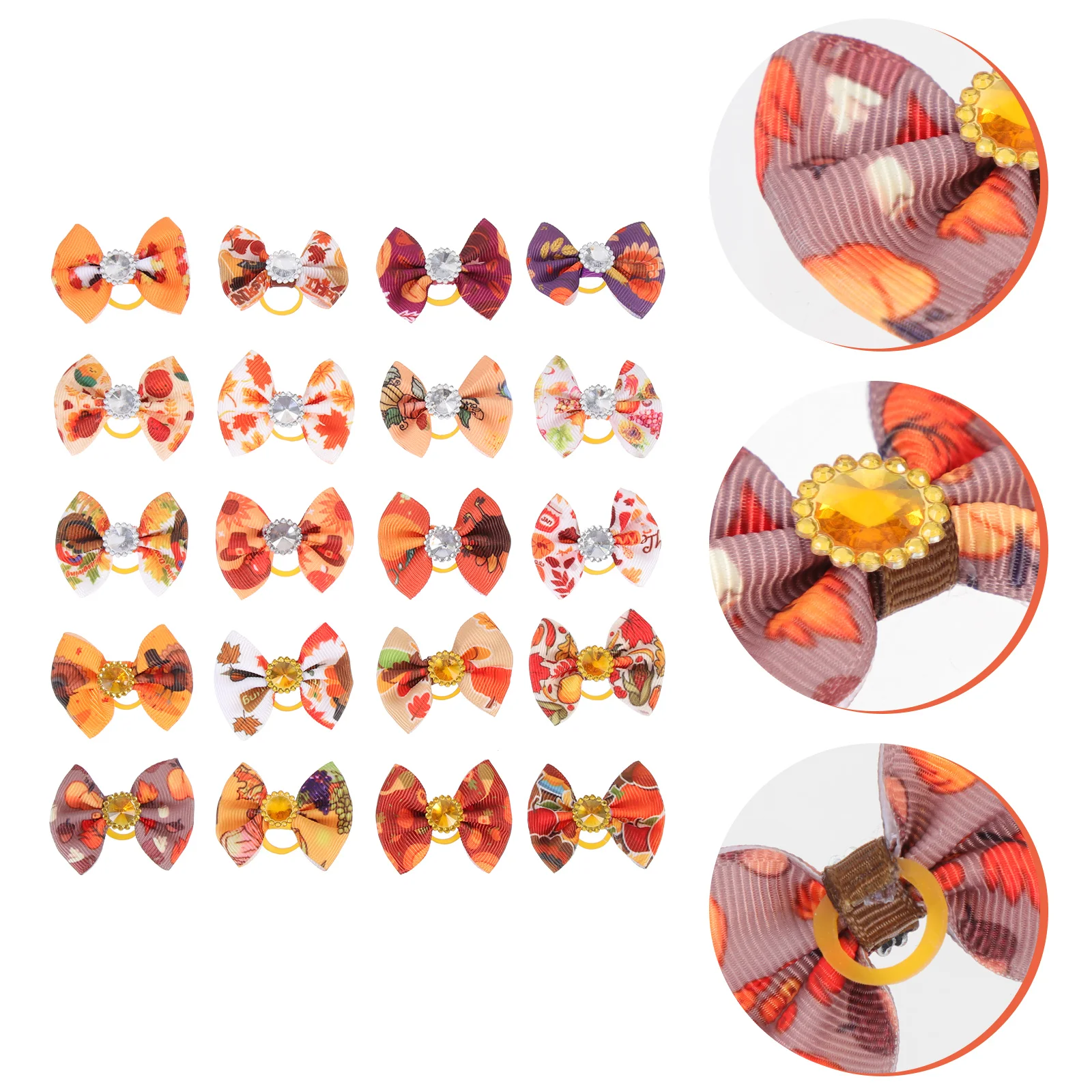 

Dog Bows Hair Bow Accessories Pet Bandspuppy Cat Fall Grooming Dogs Thanksgiving Rubber Bowtie Day Festival Ties Elastic Autumn