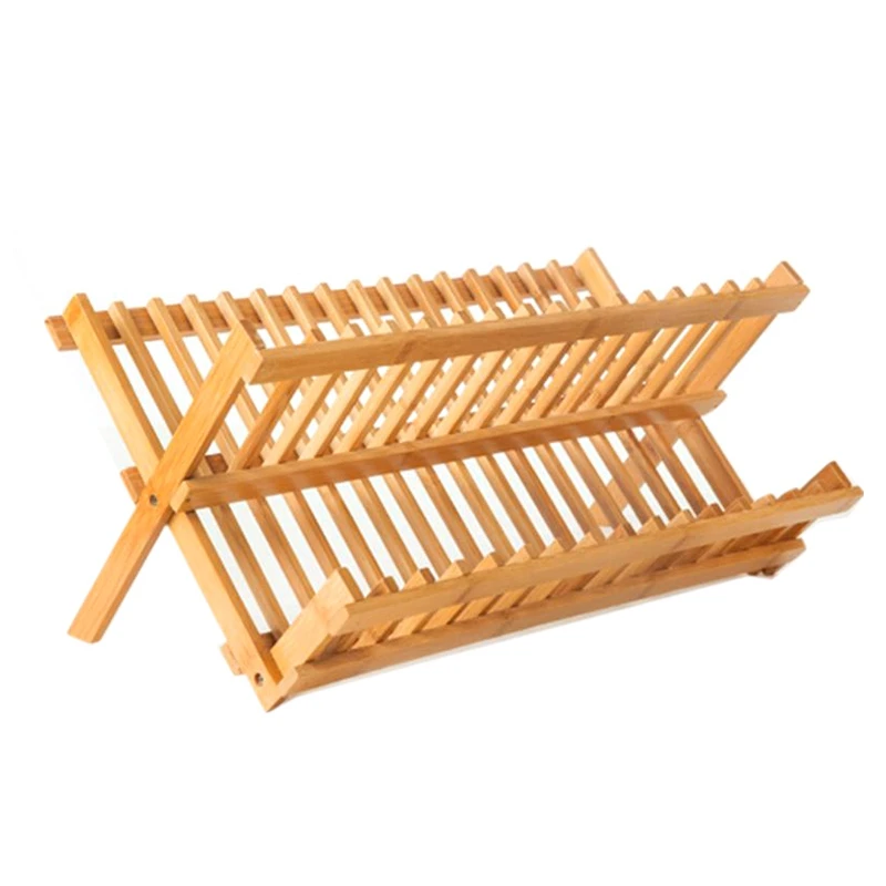 

Folding Bamboo Dish Rack, Drying Rack, Tableware Drain Rack